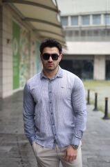 Erkek Pamuklu Keten Kumaş Gömlek