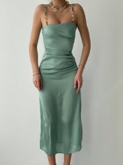 Oxpo Yırtmaç Detaylı Elbise