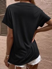 Kadın Tek Omuzu Açık Düğme Detaylı Salaş Viskon Bluz