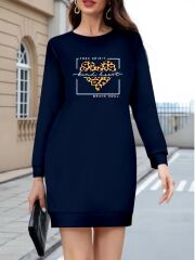 Kadın Uzun Kollu Bisiklet Yaka Desenli Viskon Iki Iplik Bluz