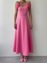 Matilda Gül İp Askılı Elbise