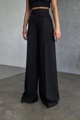 Üç Düğme Detayli Palazzo Pantolon