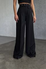 Üç Düğme Detayli Palazzo Pantolon