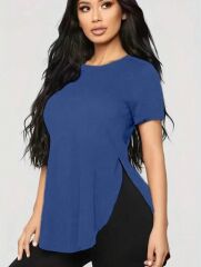 Kadın Türlü Viskon Kumaş Yırtmaç Detaylı Bluz