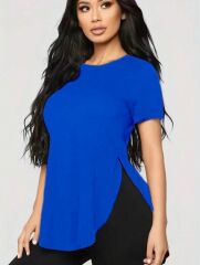 Kadın Türlü Viskon Kumaş Yırtmaç Detaylı Bluz