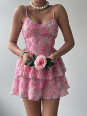 Flora İp Askılı Elbise