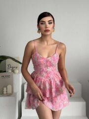Flora İp Askılı Elbise