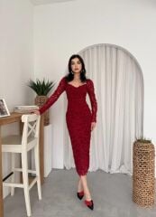 Folers Çiçek Desenli Elbise