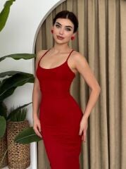 Blear Sırt Bağlamalı Elbise