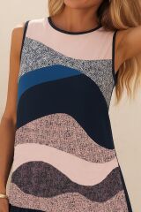 Kadın Kolsuz Sırttan Bağlamalı Fırfırlı Leopar Desenli Dalgıç Elbise