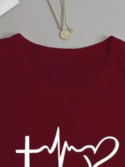 Kadın Uzun Kollu Bisiklet Yaka Desenli Vskon Bluz