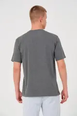 Unisex Düz Biskilet Yaka Oversize T-shirt - Füme