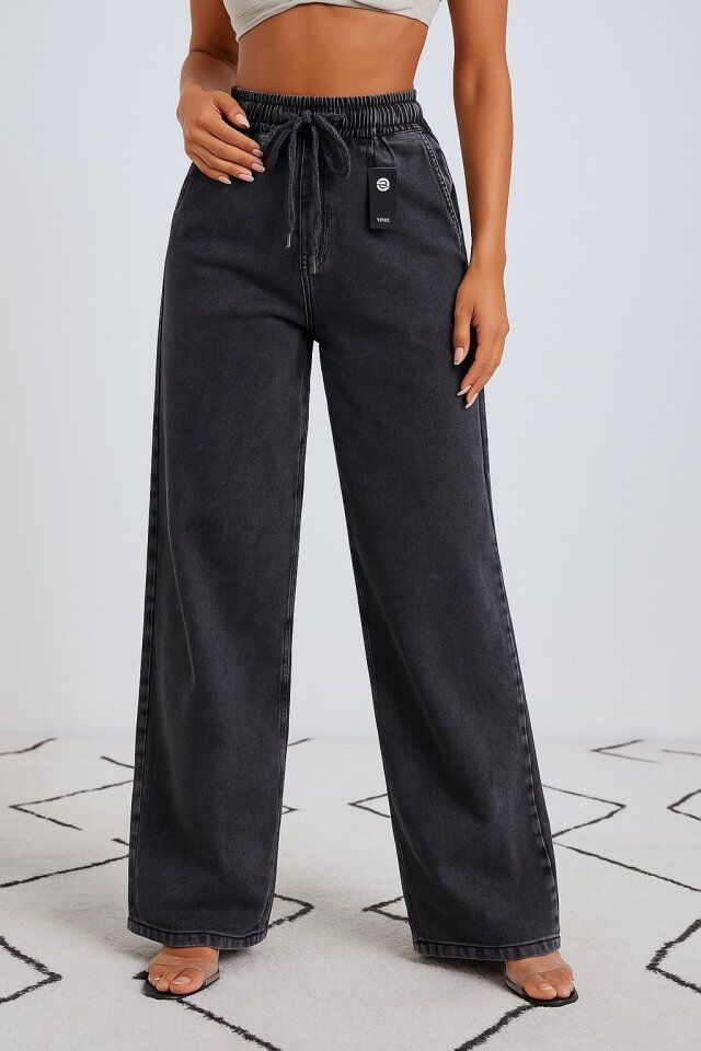 Kadın Yüksek Bel Ispanyol Paça Kot Pantolon