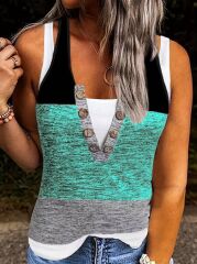 Kadın V Yakalı önden Düğmeli Viskon Bluz