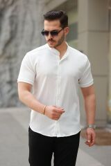 Erkek Hakim Yaka Kısa Kollu Gömlek