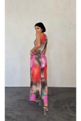 Renkli Batik Desenli Elbise