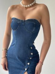 Nerg Düğme Detaylı Elbise