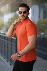 Erkek Hakim Yaka Dokuma Pamuklu Kumaş Kısa Kollu Tişört