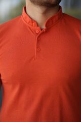 Erkek Hakim Yaka Dokuma Pamuklu Kumaş Kısa Kollu Tişört