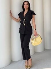 Vatkalı Yelek Pantolon İkili Takım